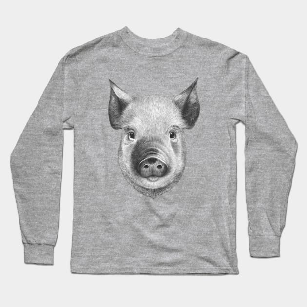 Pig Long Sleeve T-Shirt by kodamorkovkart